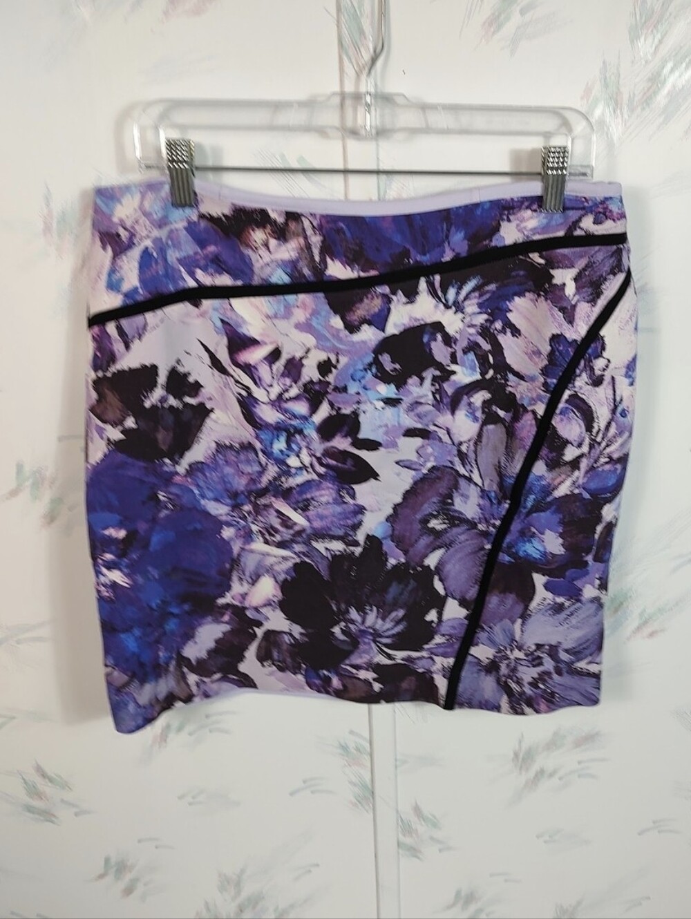 Antonio Melani Purple Floral Print Skirt 10
